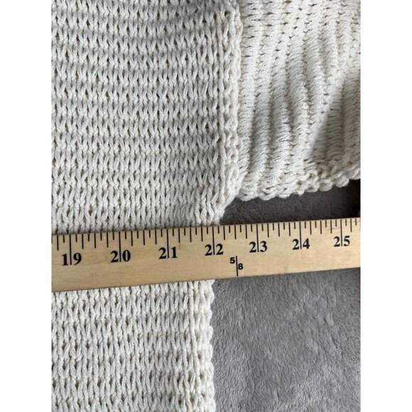 Madewell Breezeway Pullover Ivory Knit V-Neck Cropped Sweater Womens Medium - Picture 6 of 14